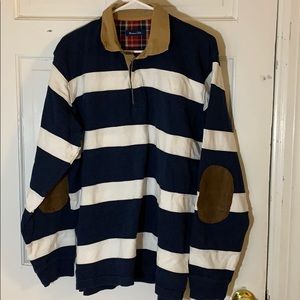 Massimo Dutti Striped Rugby Shirt with Elbow Patches